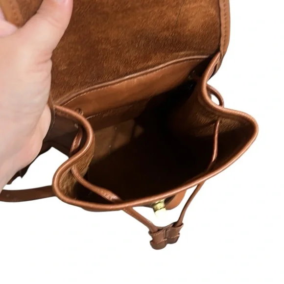 Vintage Coach Leather Mini Backpack Brown Gold Turn Lock 9960 Adjustable Straps - Picture 11 of 16